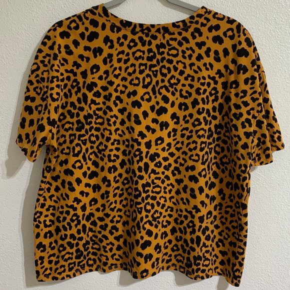 (T144) Arizona Womens 2XL Leopard Print Crop Tee, Dbl Stitch Hem - Picture 5 of 7